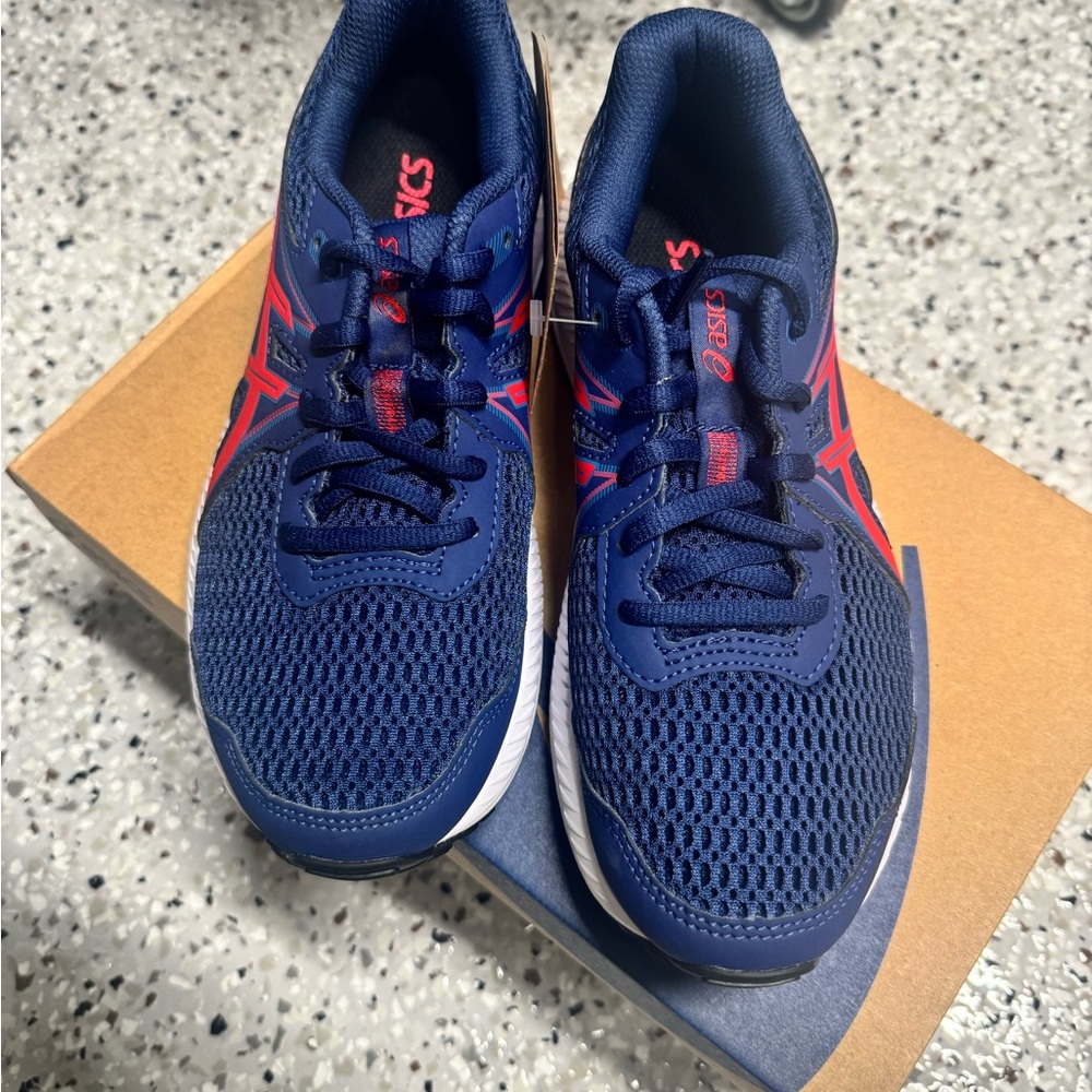 ASICS Blue and Red Running Shoes